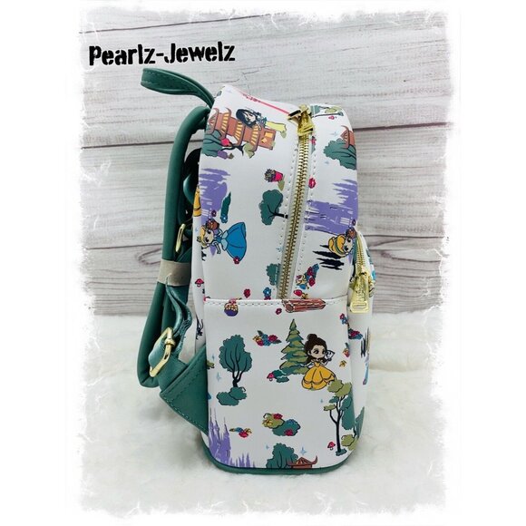 Loungefly Disney Princess Landscape Mulan Cinderella Rapunzel Belle Backpack NWT